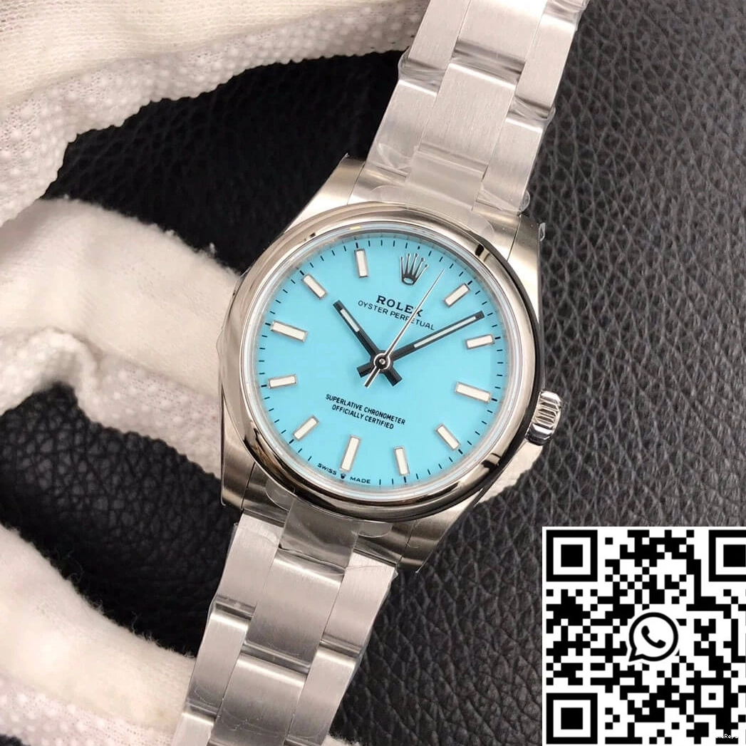 Blue EW Rolex Factory Perpetual Dial Oyster Turquoise M277200-0007 31MM 0429